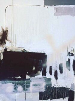 Acrylic and mixed media on canvas, 104cmH x 79cmW. SOLD
