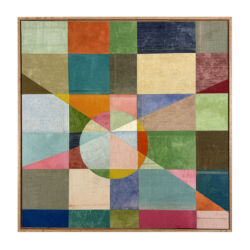 Vintage Book Cloth on board, 40cm x 40cm. SOLD
