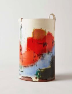 Terracotta, slips, stains, oxides and printing, 21cmH x 12cmW. SOLD