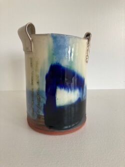 Terracotta, slips, stains, oxides and printing, 16cmH x11cmD. SOLD