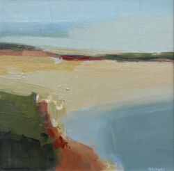 Acrylic and oil pastels on canvas, 30cm x 30cm. £620