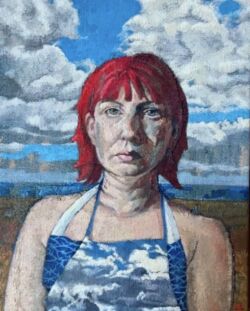 Oil on linen with stitch, 26cmH x 20cmW, unframed. £500