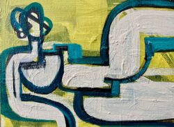 Acrylic on board, 18cmH x 24cmW. SOLD
