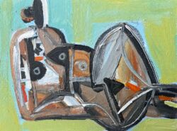 Acrylic on board, 18cmH x 24cmW. SOLD