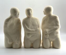 White stoneware, each figure approx 23cmH x 14cmD x 9.5cmW. SOLD