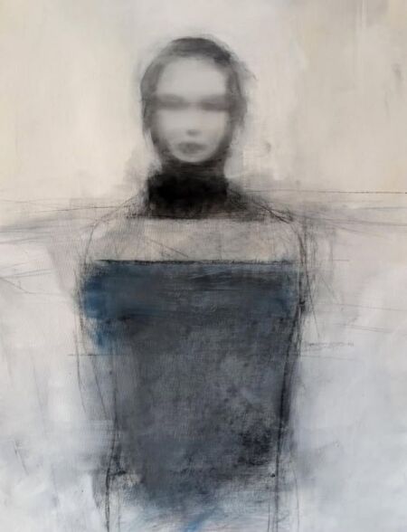 acrylic and charcoal on canvas, 83.5cmH x 63.5cmW. SOLD