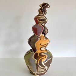 Hand painted stoneware, 39cmH x 17cmD. SOLD