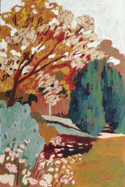 Oil stick on panel, 91cmH x 61cmW. SOLD