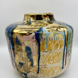 Hand build earthenware clay, underglazes, glazes, 24K gold luster, 34cmH x 34.5cmD. £1,950