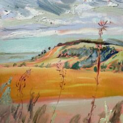 Oil and oil stick on wood, 40cmH x 30cmW. £680