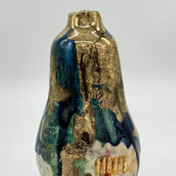 Hand built earthenware, underglazes, glazes and 24K gold lustre, 17.5cmH x 10cmD. £495