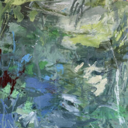 Acrylic, oil stick and pastel on canvas, 120cm x 120cm. £3,700