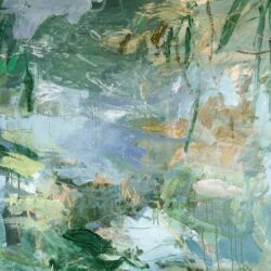 Acrylic, oil stick and pastel on canvas, 117cm x 117cm. £3,600