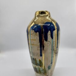 Hand built earthenware, underglazes, glazes, and 24K gold lustre, approx 31cmH x 14cmD. £1,450